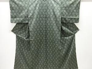 幾何学模様織り出し手織り紬着物